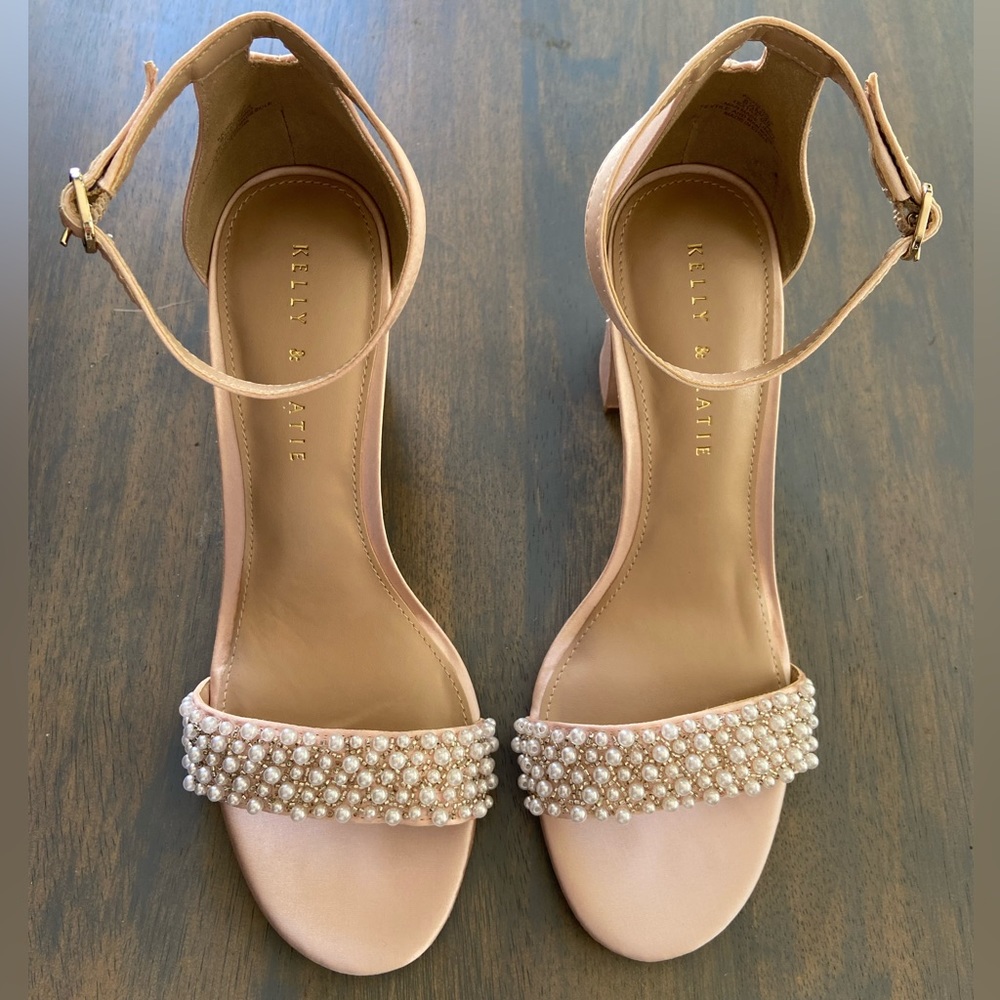 NWOT Blush Satin Heels